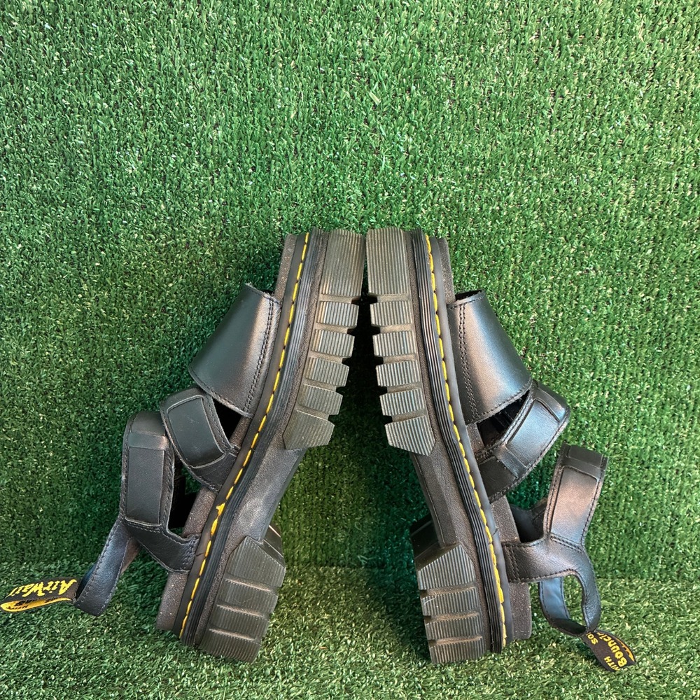 Dr. Martens Ricki 3-Strap Leather Platform Chunky Punk Sandal Black Womens Sz 10 - Picture 6 of 9